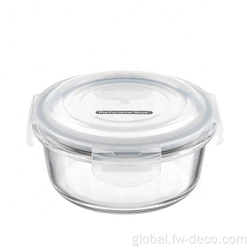 Glass Bowl Borosilicate Glass Round Food Storage with plastic lids Manufactory